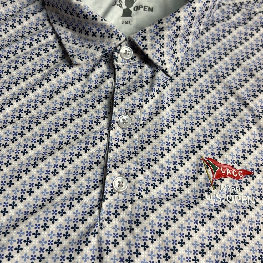 LACC 123rd US Open Golf Polo Shirt Mens 2XL White Blue Los Angeles Country Club